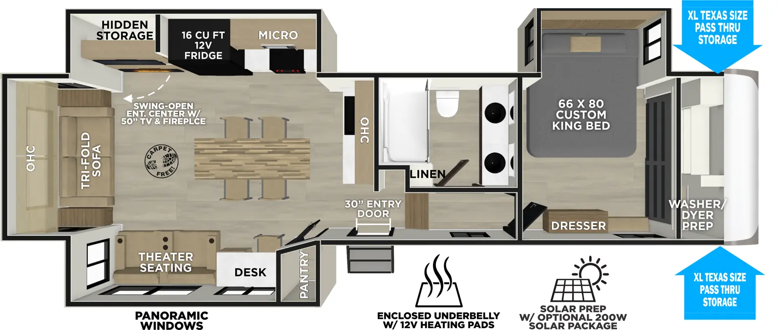 Hemisphere Fifth Wheels 321DRL Floorplan